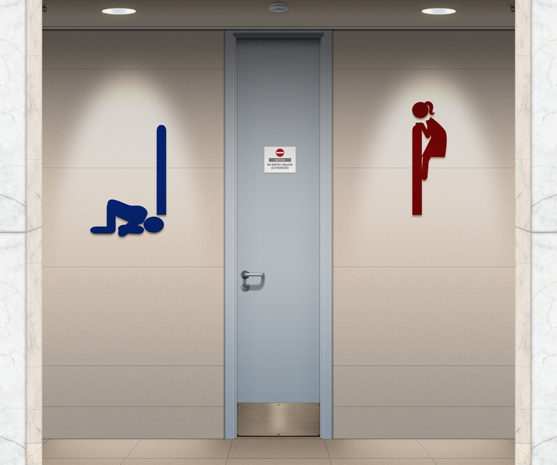 public restroom, toilets, 2K, sign