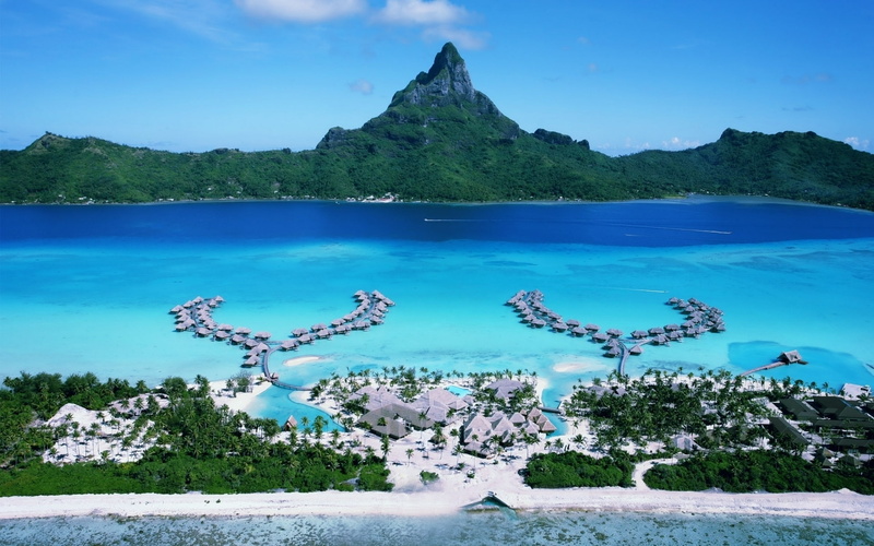 travel, vacation, pacific ocean, bora bora island, resort, four, bora, seasons, 1080P, bora bora bungalow