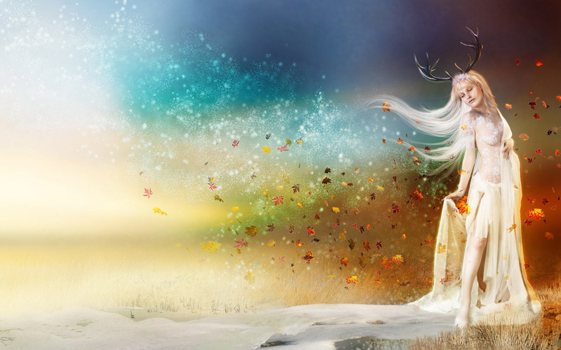 winter, seasons, x, nature, hd, art, four, 1080P