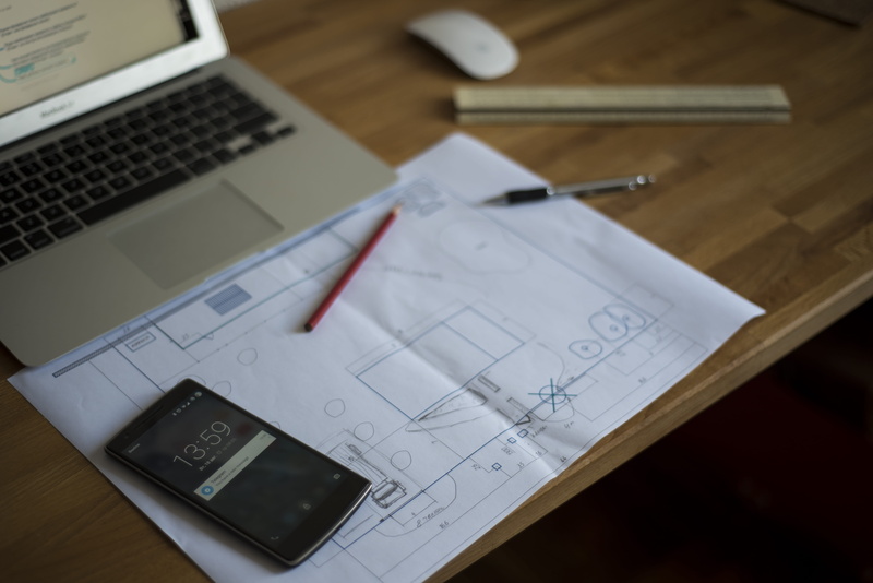 creativity, architect, high angle view, plan, art and craft, phone, design professional, paper, workspace, desk, design, table, pencil, laptop, planning