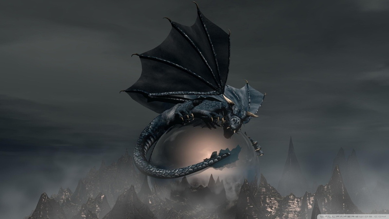 egg, 2K, mother, dragon, dark, 3d and abstract