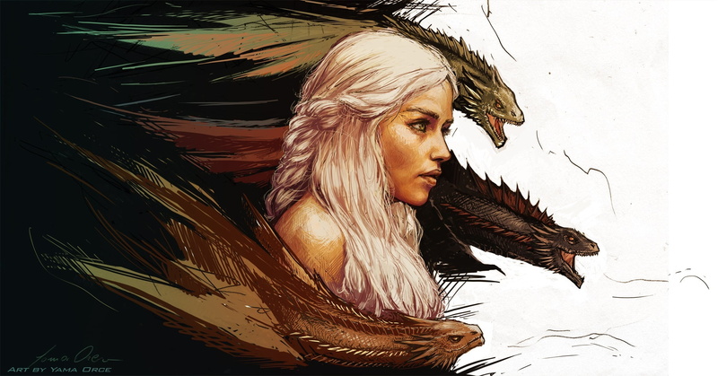 animal, long hair, Daenerys Targaryen, headshot, body paint, people, indoors, art, portrait, profile view, young adult, nature, adult, blond hair, 1080P