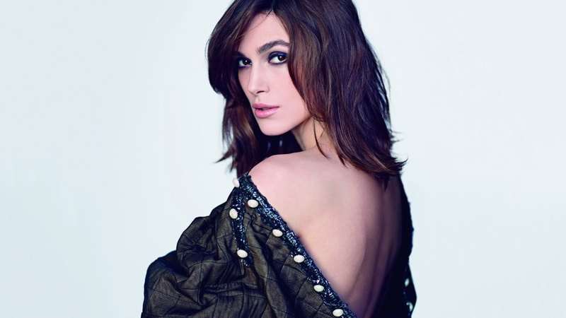 clothing, 1080P, women, actress, pink, keira, lipstick, knightley, back, backless, brunettes