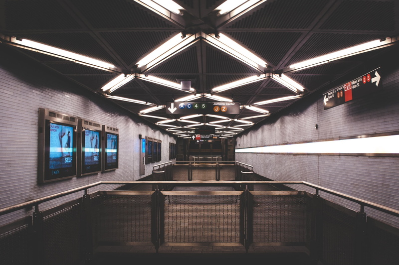 illuminated, train, travel, nyc, railroad station, lighting equipment, ceiling, 1080P, station, railroad station platform, indoors, subway train, public transportation