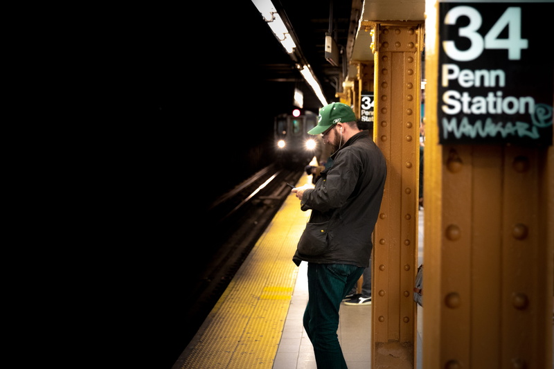 manhattan, one person, architecture, text, new york city, city life, real people, transportation, underground, person, station, 34th street, mode of transportation