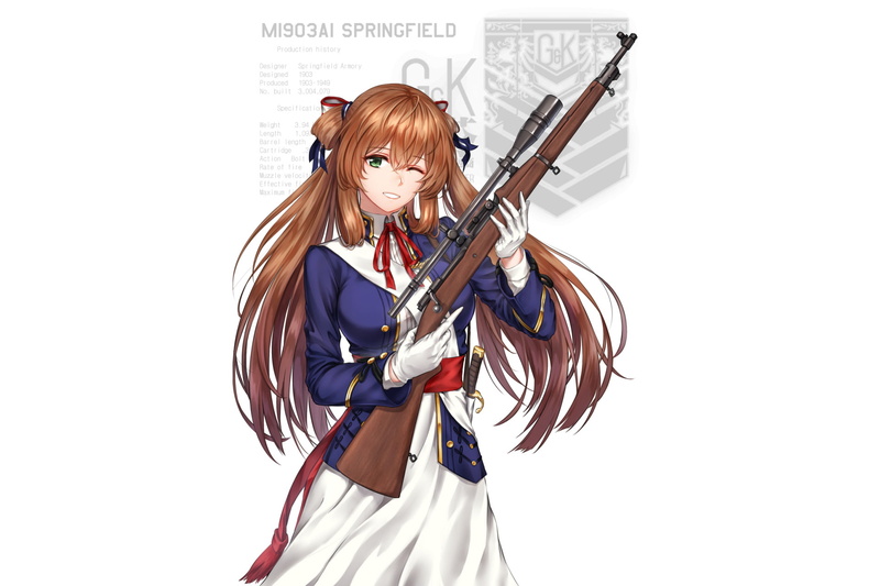 Video Game, Springfield (Girls Frontline), Girls Frontline, 1080P, M1903 Springfield Rifle