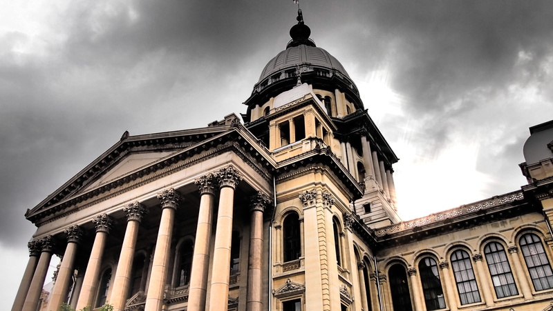 city, nature, the past, travel, building, government, sky, built structure, architecture, 4K, colonnade, places of interest, cloud - sky, illinois, usa