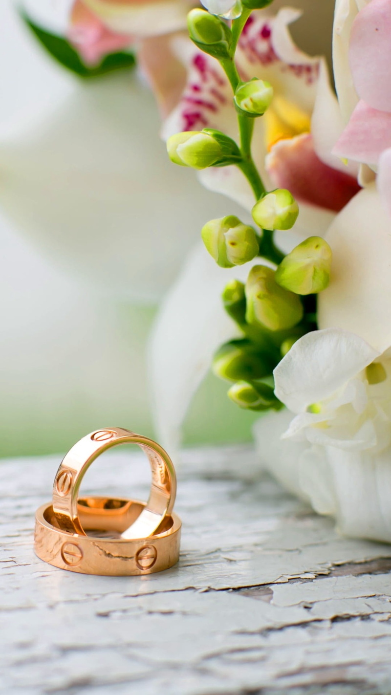 wedding, close-up, flower head, ring, container, beauty in nature, jewelry, no people, nature, rings, 1080P, two, flower arrangement, flowering plant