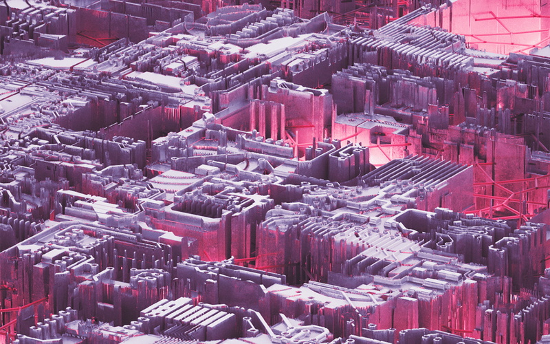 architecture, sunlight, city, 4K, day, red, digital, no people, background, pattern, residential district, abstact, cityscape, building exterior, pink