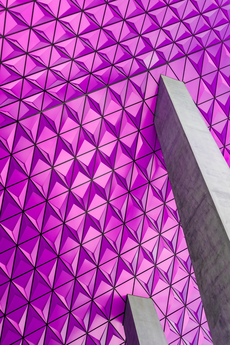 no people, modern, abstact, low angle view, photo, day, architecture, outdoors, art, travel destinations, architecture and art, purple, built structure