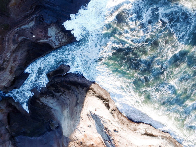oregon, beauty in nature, coast, power, sport, cape kiwanda, water, ocean, drone, wave, 1080P, motion, no people, cliff, phantom 3, flowing water, pacific northwest