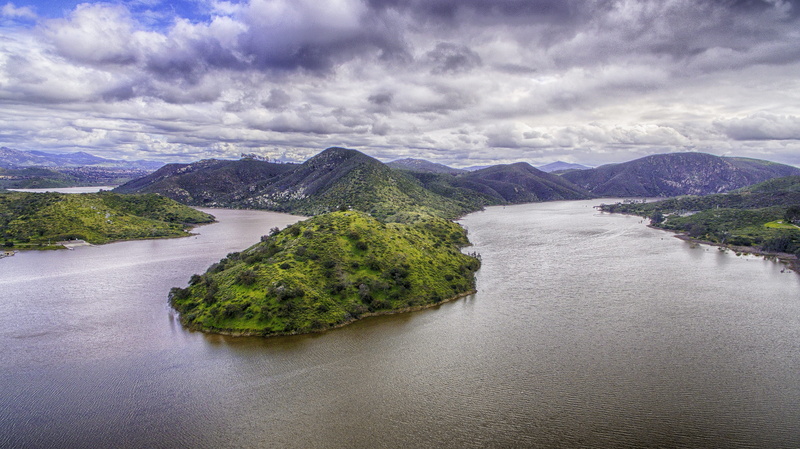 outlook, overcast, plant, phantom 3, tranquility, california, 4K, drama, landscape, outdoors, barge, no people, blue, mountain, rancho bernardo, beautiful