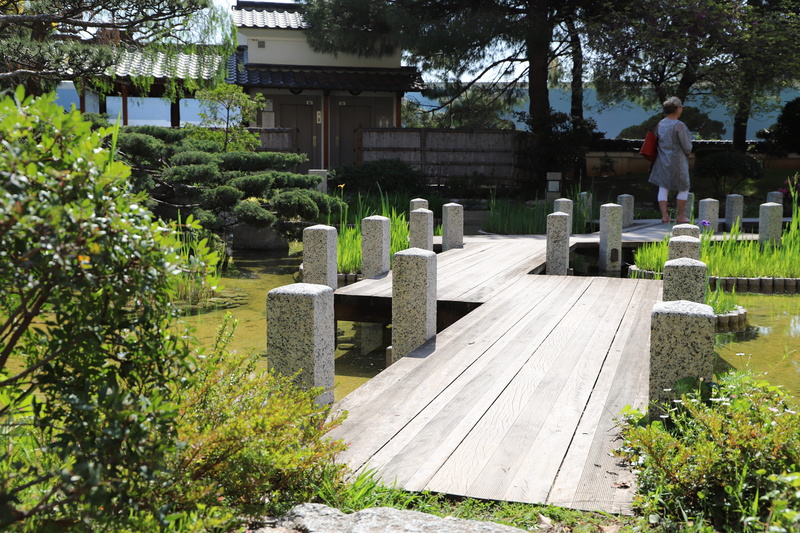 japanese garden, flowers, one person, outdoors, tomb, cannes, garden, plants, wood, chlorophyll, house, plant, lawn, monaco, grass, all, full length, reaktionsväg