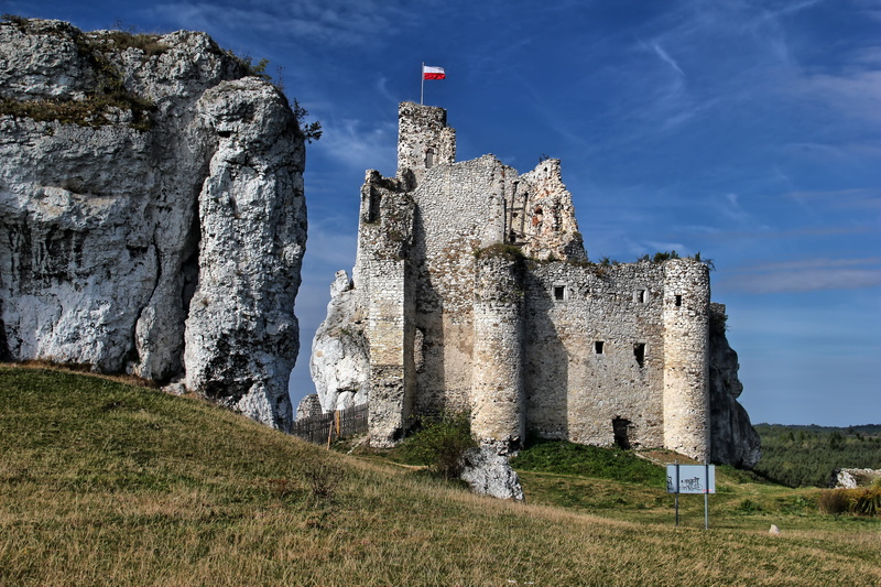 the past, mountain, rocks, nature, day, no people, view, grass, jura krakowsko-czestochowa, gmina mirów castle, castle, poland, tourism, solid, jura, monument