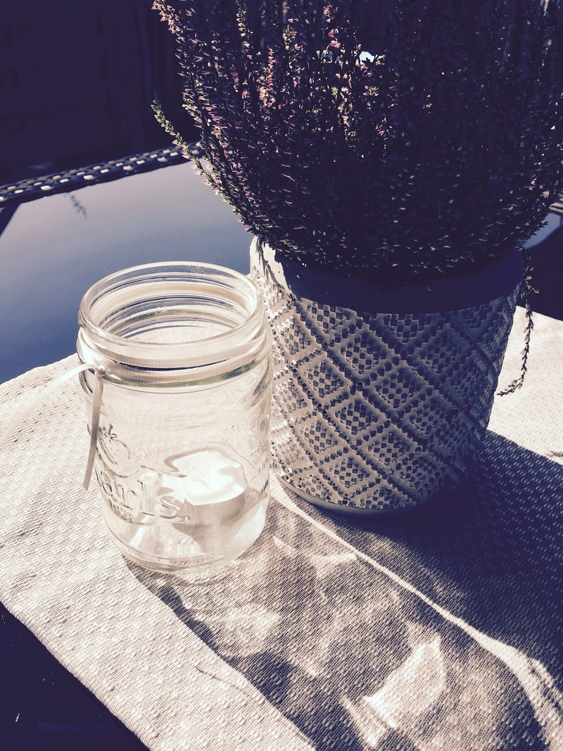 plant rack, lights, sunbeam, household equipment, 1080P, garden decoration, Decoration, close-up, water, high angle view, plant, late summer, candle, outdoors