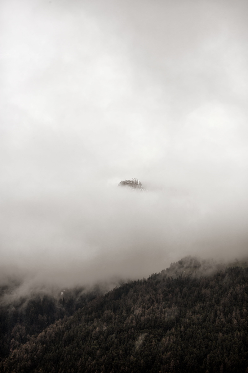 nature, mountain, plant, no people, land, peak, environment, cloud, beauty in nature, foggy, monochrome, outdoors, rock, mountain peak, mist