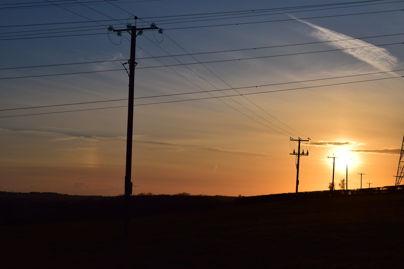 cable, sun, landscape, sunset, nature, silhouette, 5K, bright, tranquil scene, technology, environment, connection, power supply, power line, wales, outdoors