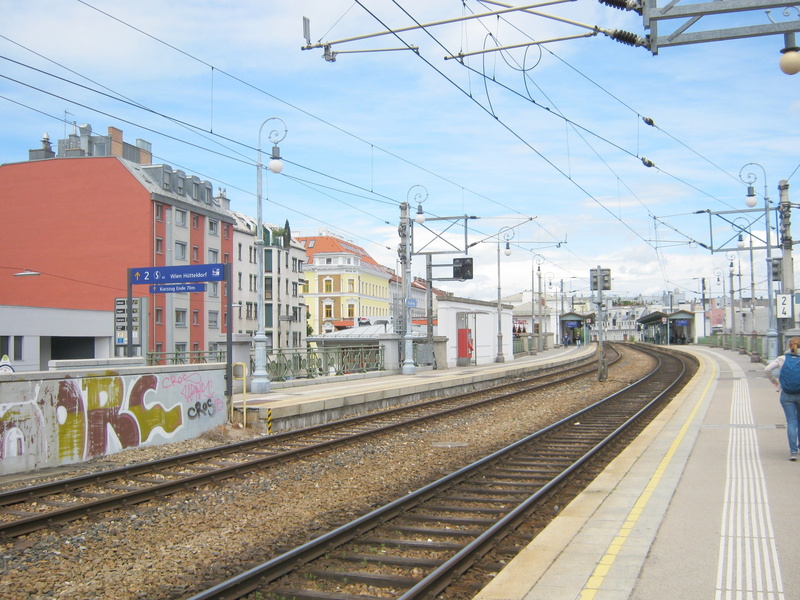 2K, graffiti, outdoors, technology, tracks, vienna, rail transportation, buildings, ottakring, railroad station platform, trains, transportation, direction