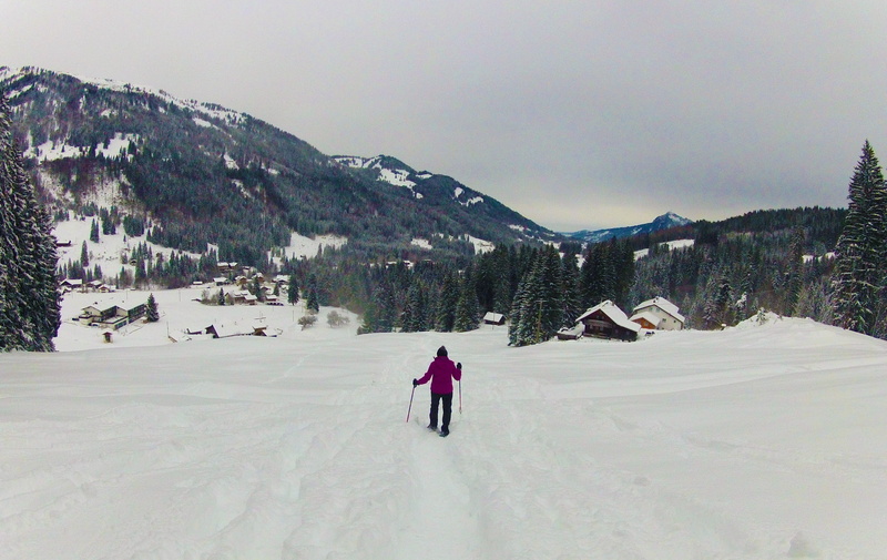 allgäu, winter sports, snowcapped mountain, alpinism, nature, alpine, scenics - nature, snow, winter hike, cold, cold temperature, one person, snowy, mountain range