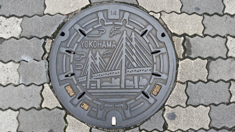 steel, Drain, close-up, directly above, high angle view, no people, 5K, Metal, sewerage, Yokohama, pattern, drain lid, day, drainage, hatch, circle, street