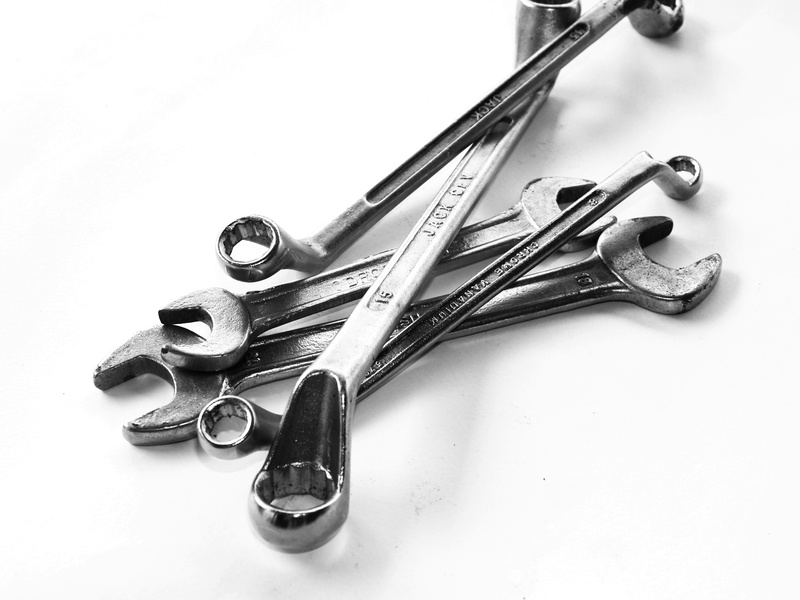 table, choice, kit, tool, black and white, arts culture and entertainment, single object, tools, black-and-white, cut out, still life, no people, silver colored
