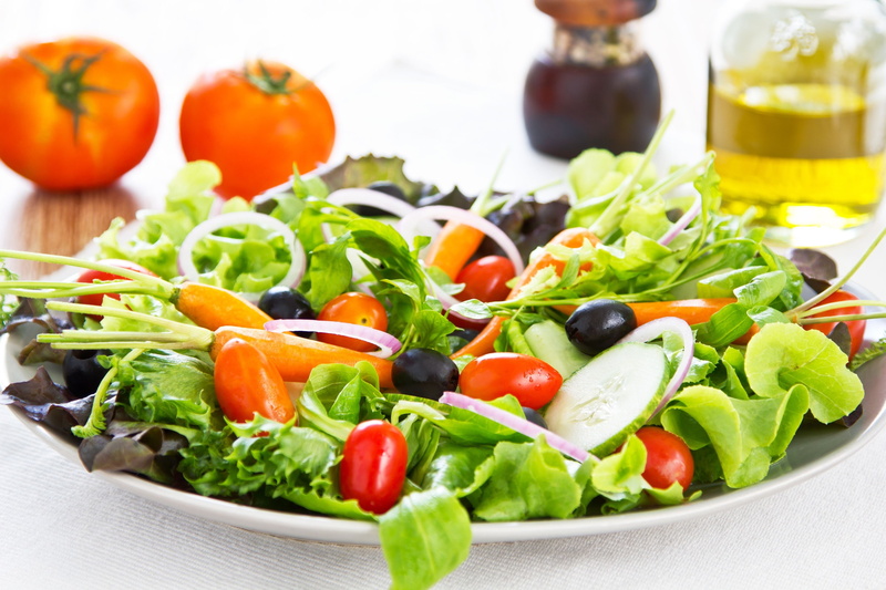 2K, ensalada, sal, aceite, tomate, verduras