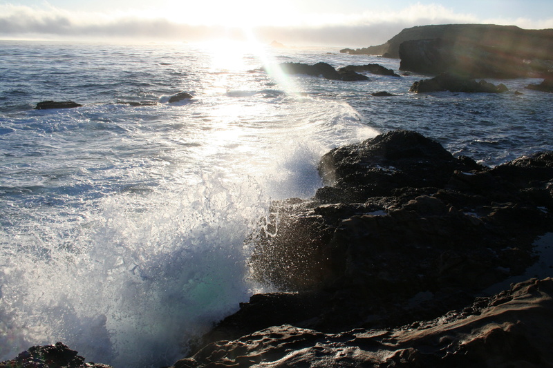 beach, landscape, atlantic Ocean, coastal, splashing, sky, land, shore, scenics, outdoors, Waves, spray, power, sea, solid, pacific, water, cliff, environment