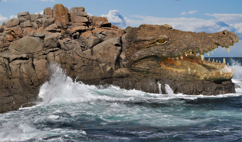 animal body part, waterfront, coast, themed, day, no people, motion, stone, tooth, spray, water, sky, power in nature, solid, animal mouth, daytime, formations