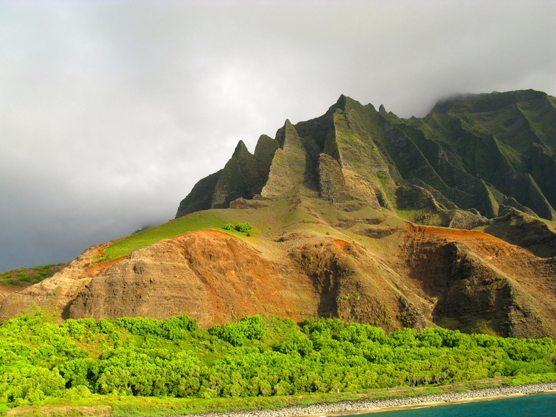 tranquility, formation, idyllic, green mountain, napali, scenic, hawaii, green color, beauty in nature, day, 4K, scenics - nature, no people, environment