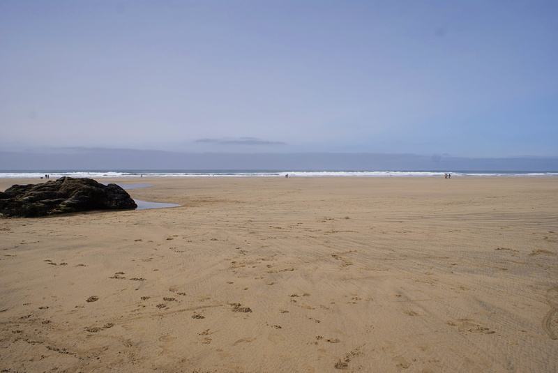 perranporth beach, idyllic, england, beauty in nature, seaside, copy space, sky, day, nature, sand, outdoors, horizon, rock, horizon over water, 4K, holiday