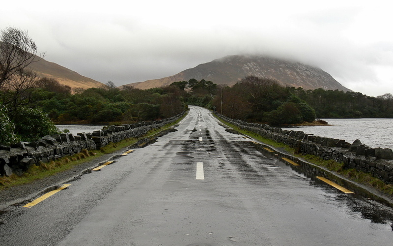 road, landscape, outdoors, diminishing perspective, direction, scenics - nature, mountain, environment, water, nature, connemara, no people, mountain range