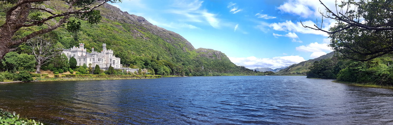 europe, plant, cloud - sky, travel destinations, 5K, no people, architecture, water, tourism, sky, connemara, landscape, tranquil scene, outdoors, kylemore