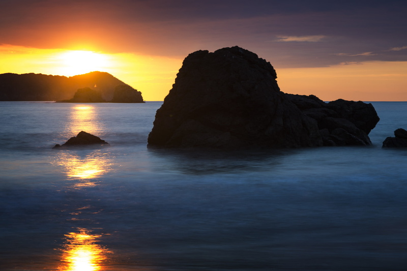 beach, Manuel Antonio, 1080P, dawn, Costa Rica, rocks