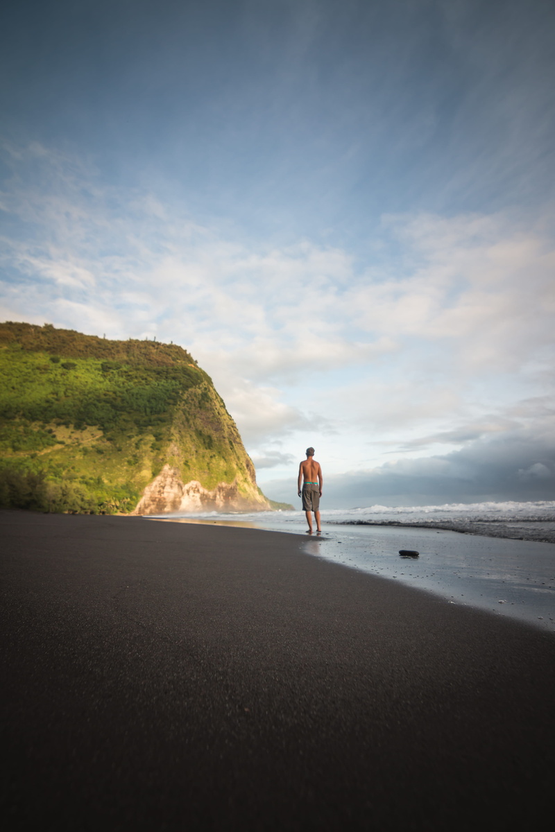 idyllic, road, exercise, united states, ocean, 5K, beach, real people, waipio valley, jogging, sea, landscape, lifestyles, scenics - nature, mountain