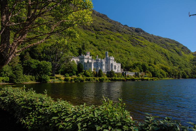 landscape, built structure, green color, connemara, lake, house, sea, castle, natural, nature, waterfront, outdoors, outlook, architecture, 4K, cliff