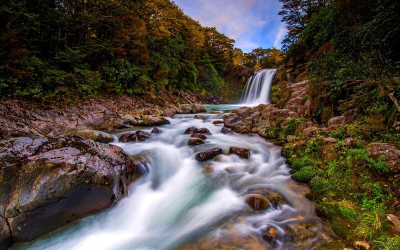near, national, big, park, north, new, desktop, zealand, island, falls, chateau, tawhai, montana, 1080P