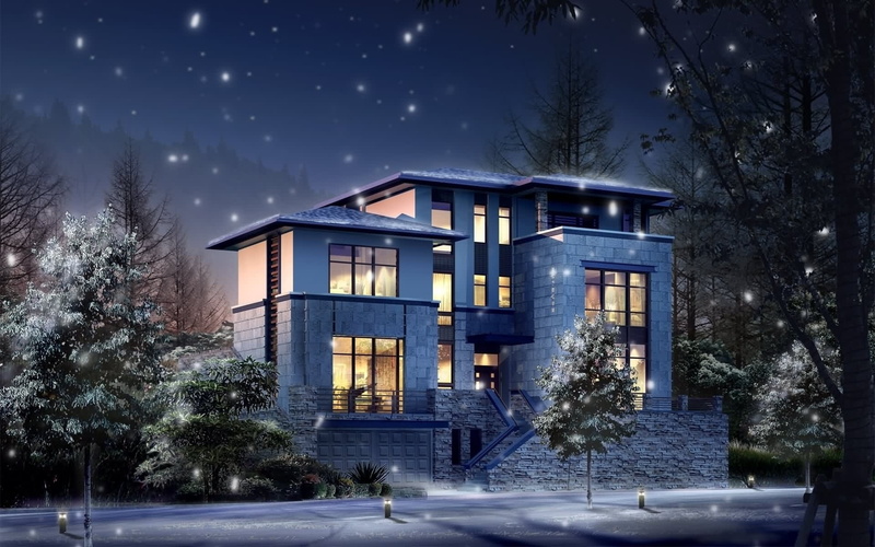 lights, 1080P, house, snow, night, superb, pics