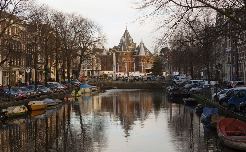 building, no people, nature, waterfront, tree, reflection, architecture, place of worship, Netherlands, color, Europe, water, canal, passenger craft, amsterdam