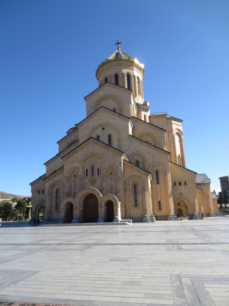 sameba, tbilisi, history, building, georgian, 4K, place of worship, architecture, blue, church, the past, georgia, caucasus, spire, building exterior