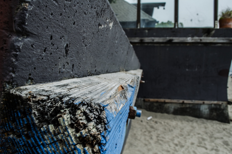 no people, wood - material, united states, wall - building feature, metal, water, wood, abandoned, stinson beach, focus on foreground, old, nature, building exterior