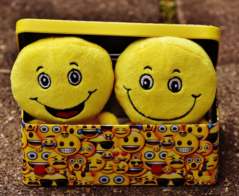 human representation, bags, indoors, emoji, good mood, cheerful, cookie jar, laugh, still life, focus on foreground, face, close-up, no people, anthropomorphic