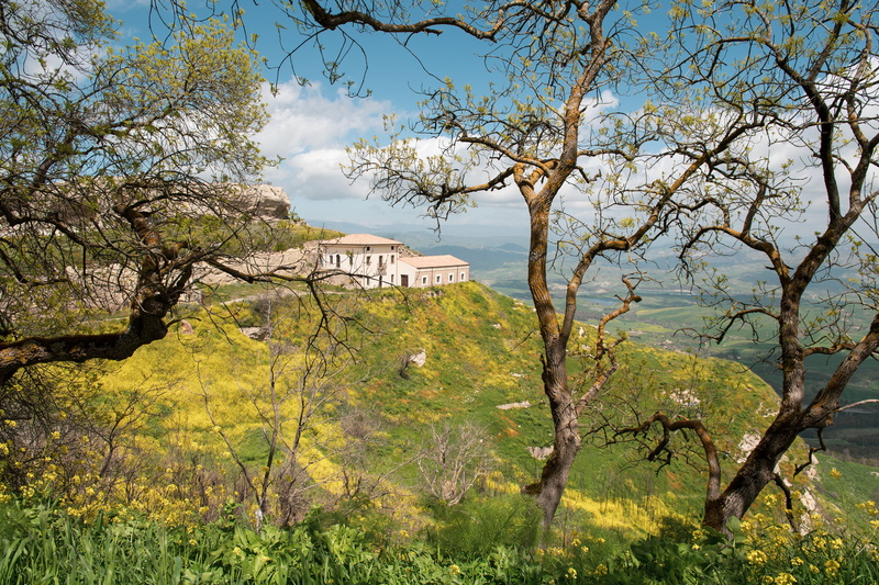 tree, sicilia, built structure, travel destinations, scenics - nature, house, growth, no people, tranquil scene, mountain, day, 5K, sky, sunny, cloud - sky