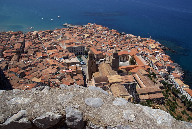 built structure, outdoors, history, italia, cefalu, land, travel, roof, travel destinations, sicily, architecture, water, city, sea, building, high angle view