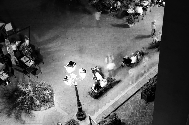 day, nature, sicilia, floor lamp, lamp, movements, plant, light, black, street, mode of transportation, city, italian, people, outdoors, black and white