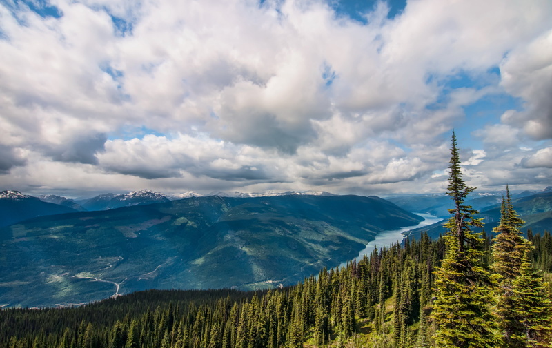 non-urban scene, sky, tranquility, mountain, clouds, Canada, green color, tranquil scene, outdoors, Revelstoke, landscape, mountain peak, idyllic, no people