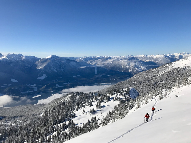 tranquility, sport, sky, snowcapped mountain, tranquil scene, bluebird, scenics - nature, skiing, touring, nature, real people, leisure activity, mountain range