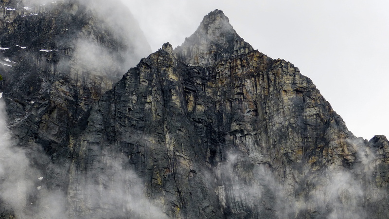 solid, revelstoke, canada, mountain, rockies, 4K, land, rock, cloud, rain, smoke - physical structure, day, grey, physical geography, sky, outdoor, mist