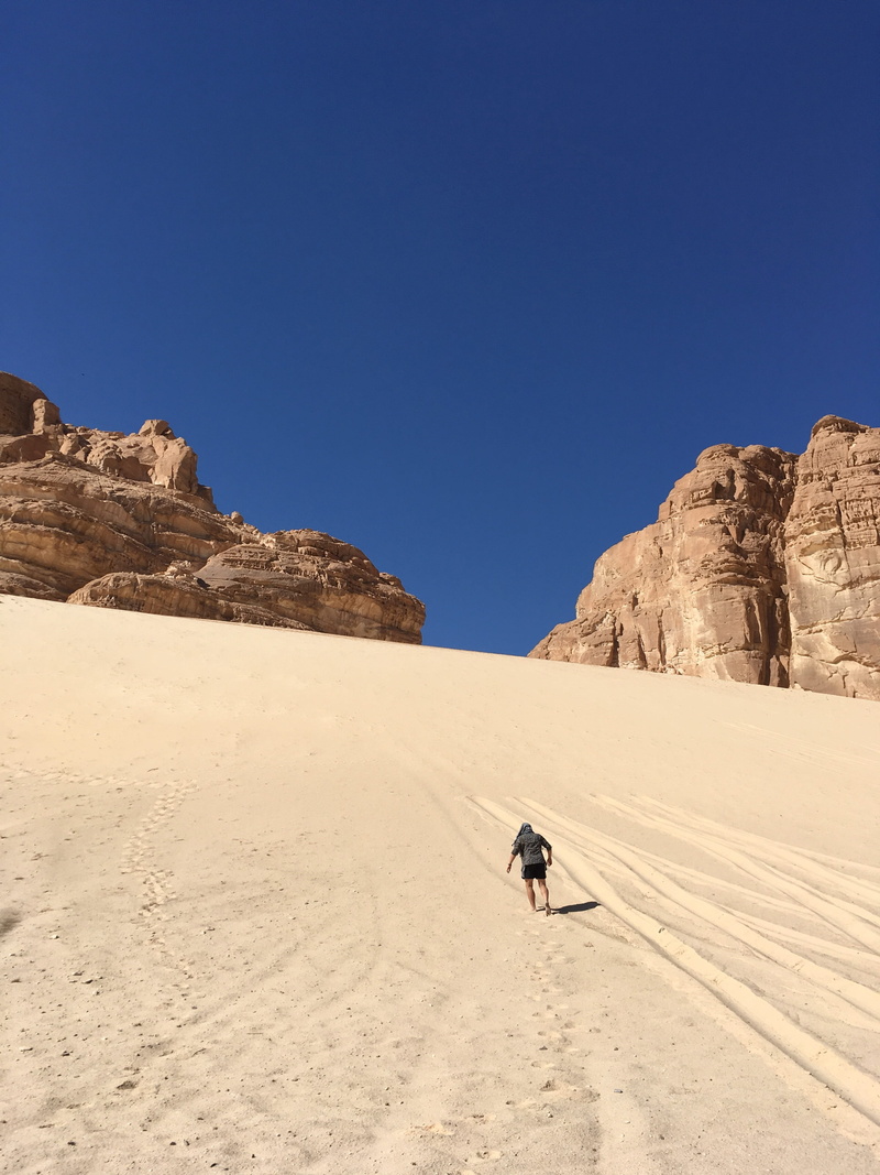 mountain, long gone, desert, tranquil scene, real people, sand dune, nature, day, rock, one person, sinai, scenics - nature, non-urban scene, goal, environment