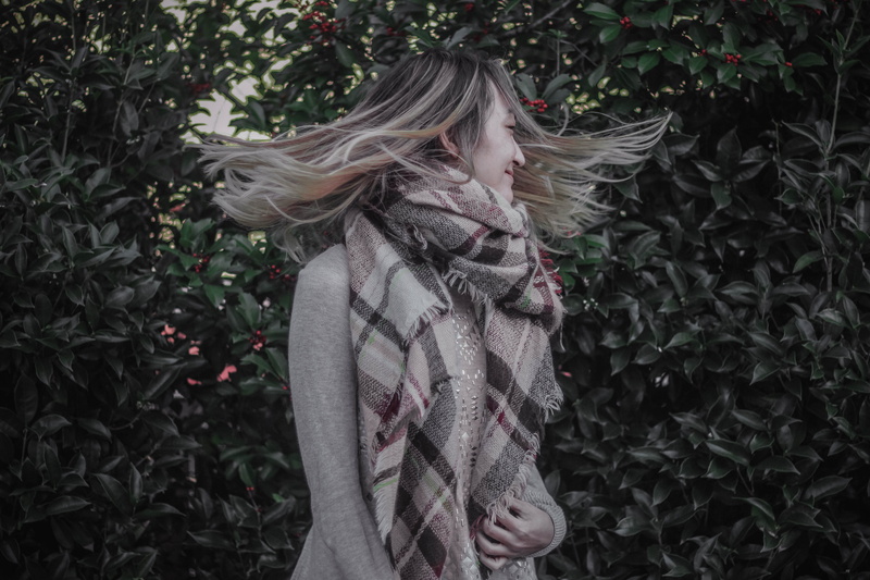 standing, bush, one person, waist up, plant, style, fashion, three quarter length, blonde hair, hair, long hair, female, 5K, swish, girls, women, child