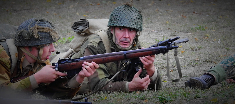 rifle, two people, men, reconstruction of the, military uniform, adult, people, military, clothing, staging, history, aiming, the military, holding, government